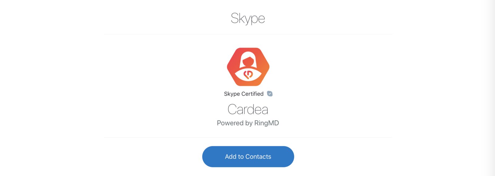 RingMD's Cardea health chatbot available in Skype
