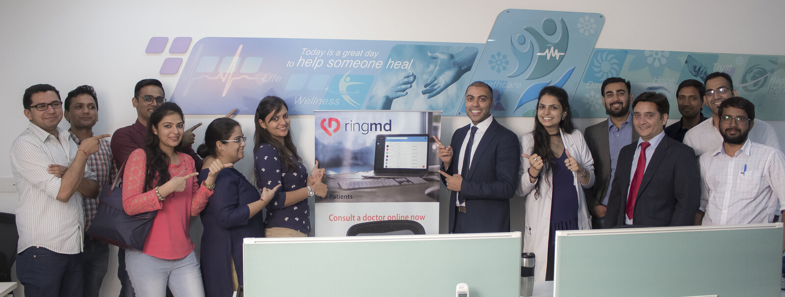 RingMD India team with RingMD booth display, September 17, 2016